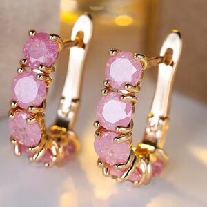 Pink tourmaline earrings 585 gold